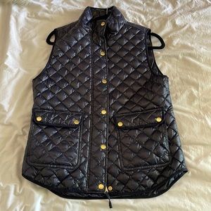 J crew navy quilted vest